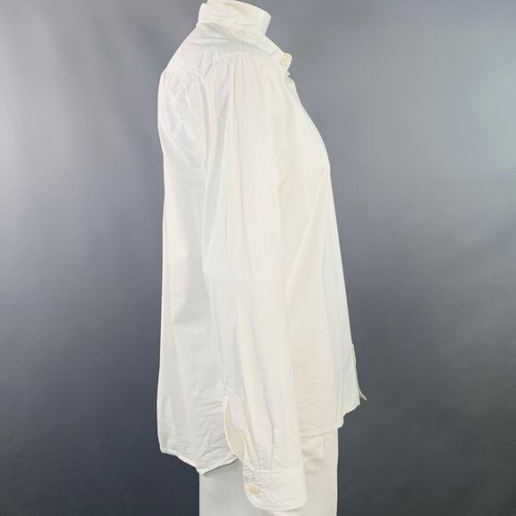 MERZ B. SCHWANEN Size XL White Cotton One Pocket Relaxed Fit Long Sleeve Shirt - Picture 2 of 10